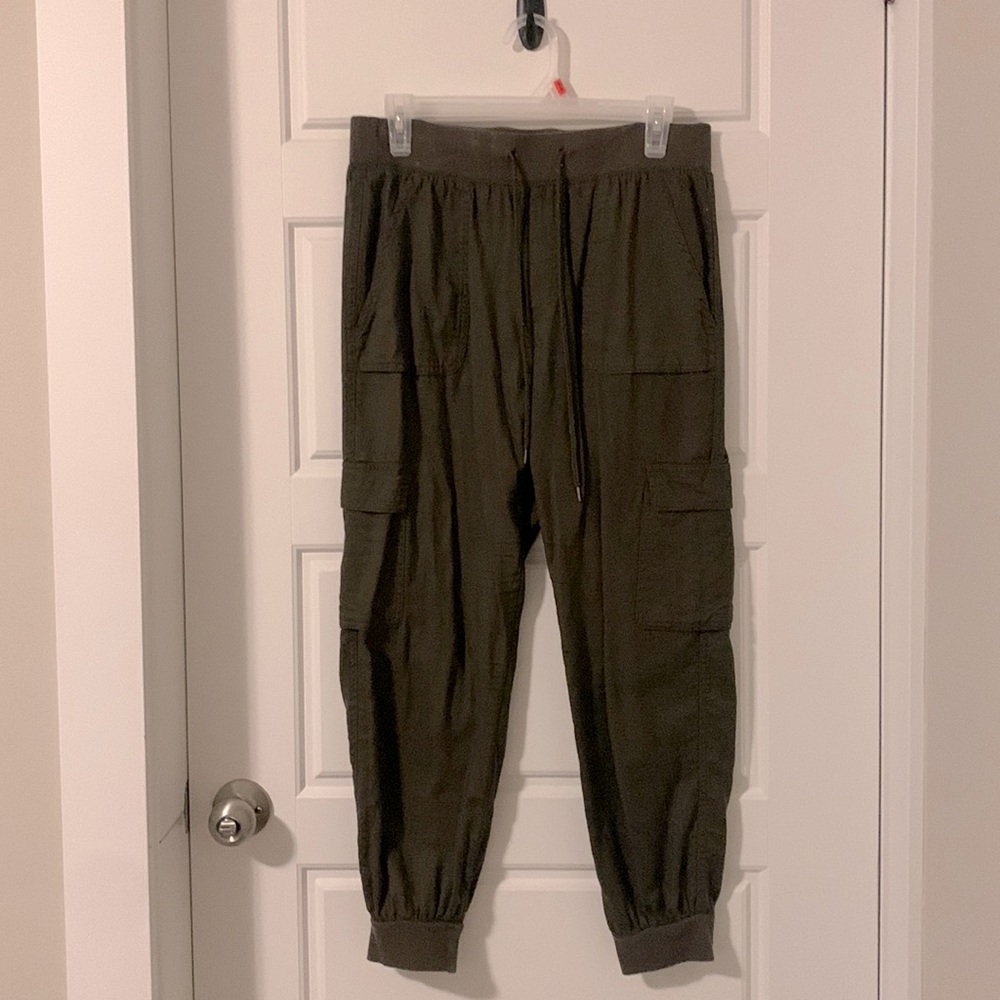 Garage Khaki Linen Cargo Pants